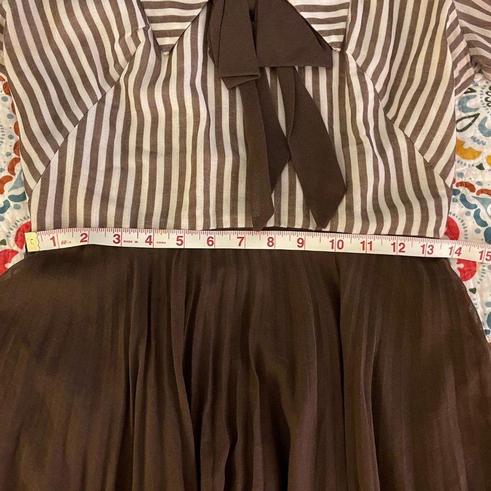 Vintage Striped Bow Collar Dress - Picture 5 of 8